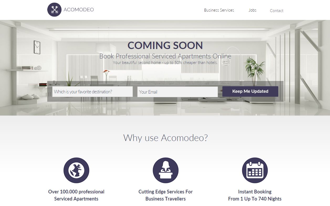 Noch ein Buchungsportal für Service Apartments: acomodeo.com will 100.000 Apartments in 106 Ländern buchbar machen – Living Hotels startete mit apartmentshotels.com Direktbuchung